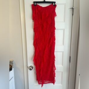 “Viral” Red Ruffled Dress